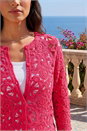 Cerise Crochet Knit Cardigan, Image 4 of 4