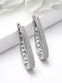Silver AVANT-GARDE PARIS Silver Slim Pavé Hoop Earrings, Image 3 of 3