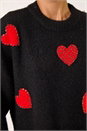 Black Heart Detail Knit Jumper, Image 5 of 5