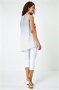 Orange Floral Print Asymmetric Top, Image 3 of 5