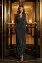 Silver Shimmer Twist Detail Stretch Maxi Dress, Image 1 of 6