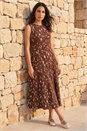 Chocolate Brush Stroke Panel Midi Dress, Image 1 of 4