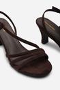 Dark Brown 'Mykonos' Mutli Strap Slingback Low Block Heel, Image 5 of 6