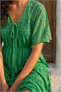 Green Petite Boho Shimmer Maxi Dress, Image 4 of 4