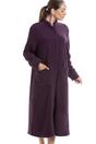 Purple Soft Fleece Floral Button Up Housecoat, Image 4 of 5