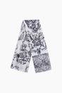 Black Vintage Floral Lightweight Scarf, Image 4 of 4