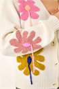 Ivory  Floral Stitch Knit Cardigan, Image 6 of 6