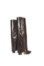 Brown XY LONDON Brown 'Allie' Knee High Boots Fold Over Point Toe Deco Zip, Image 6 of 6