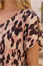 Pink Animal Print Seam Front Top, Image 4 of 4