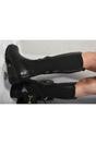Black iKrush Black Aurelia Zip Up Knee High Boots, Image 3 of 8