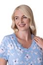 Blue Camille Lingerie Blue Floral Print Cotton Nightdress, Image 5 of 5