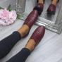 Burgundy AJVANI Burgundy Flat Lace Up Oxfords Brogues, Image 5 of 6