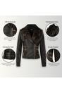 Tortoishell Leather Brando Biker Jacket-Loddon, Image 3 of 6