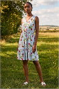 Blue Petite Strawberry Tie Waist Dress, Image 3 of 4