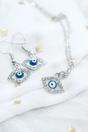 Gold Evil Eye Zircon Drop Earrings, Image 3 of 3