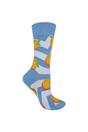 Light Blue 1 Pack Ladies Cotton Novelty Design Fruit Socks, Image 1 of 5