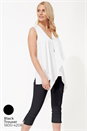 Ivory  Sleeveless Asymmetric Necklace Trim Top , Image 8 of 8