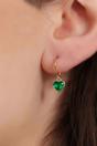 Green Gold CZ Heart Huggie Hoops, Image 1 of 2