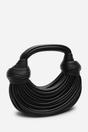 Black Blossom Curved Metallic Shoulder Bag, Image 3 of 6