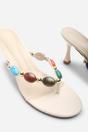 Cream Electra Jewel Embellished Heeled Sandals, Image 4 of 4