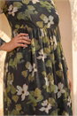 Green Curve Floral Print Mesh Midi Dress, Image 4 of 4
