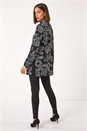 Black Printed Side Split Tunic Top, Image 1 of 5