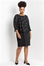 Silver Curve Foil Print Overlay Dress, Image 3 of 4