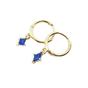 Blue Sapphire September Birthstone Delicate Dangle Hoops, Image 1 of 1