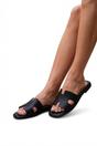 Black iKrush Black Aria Womens H-Strap Flat Slide Sandals, Image 3 of 8