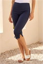 Navy  Dusk Bow Bengaline Capri Trouser, Image 2 of 4