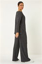 Charcoal Relaxed Ribbed Side Split Top, Image 3 of 5