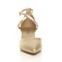 Gold AJVANI Gold Mid Block Heel Crossed Strap Pointed Toe 2 Part Heels, Image 6 of 6