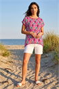 Pink Ikat Print Bobble Trim Tee, Image 3 of 4