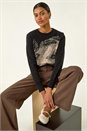 Black Jacquard Sparkly Knit Jumper, Image 1 of 5