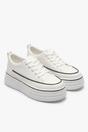White iKrush White Breanna Platform Wedge Lace Up Trainers, Image 7 of 8