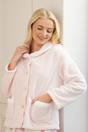 Pink Camille Lingerie Pink Supersoft Button Front Bed Jacket, Image 4 of 5