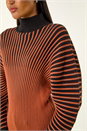 ORANGE Colour Block Stripe Knit Jumper, Image 5 of 5