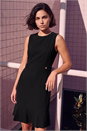 Black Sleeveless Button Side Short Dress, Image 1 of 4