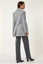 Charcoal Grey Double Breasted Longline Coat, Image 3 of 5