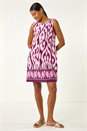 Purple Aztec Border Shift Dress, Image 2 of 5