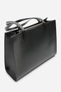Black Bailee Double Handle Tote Bag with Central Fastening, Image 3 of 6
