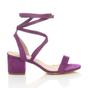 Purple AJVANI Purple Mid Block Heel Tie Up Sandals, Image 2 of 6
