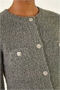 Grey Fluffy Sparkly Button Cardigan , Image 5 of 5