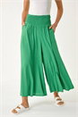 Green Fine Stripe Wide Culotte Trouser, Image 4 of 5