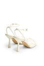 White Bree White Square Toe Mid Stiletto Heels, Image 3 of 4