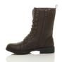 Brown Lace Up Buckles Military Biker Ankle Boots, Image 3 of 5