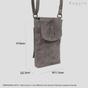 Light Grey 'THEA' Real Leather Mobile Phone Crossbody Bag, Image 6 of 6