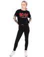 Black AC/DC Crop Cropped Short Sleeved T-Shirt, Image 2 of 5