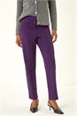 Plum Straight Leg Angela Stretch Trouser, Image 4 of 5