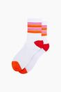 Multi Orange Striped Cotton Sports Socks, Image 3 of 4